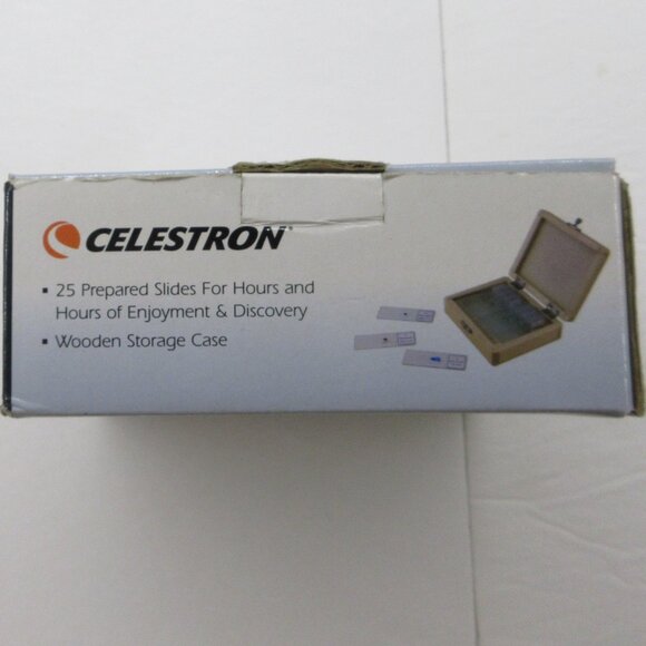 Celestron 25 Prepared Microscope Slides in Wood Storage Case # 44410 - Picture 2 of 13